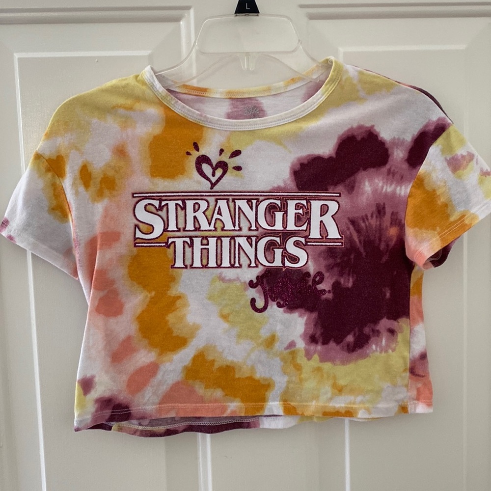 Justice Stranger Things Glitter Tie Dye Tee Shirt. Size Small